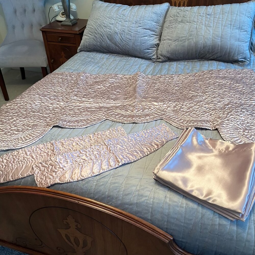 Satin Window Curtains and Valances - Pink